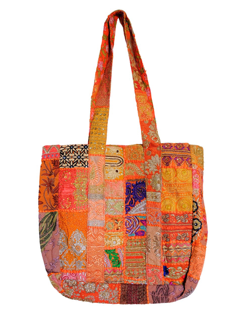 Ladda bild 1 i i galleriläge. Broderad väska orange